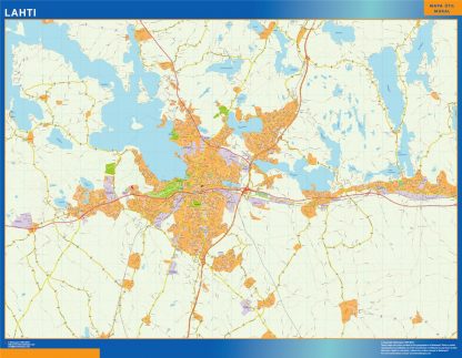 Mapa de Lahti en Finlandia gigante. Mapas grandes para Chile y América