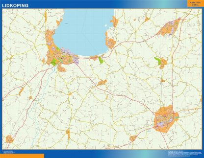 Mapa de Lidkoping en Suecia gigante. Mapas grandes para Chile y América