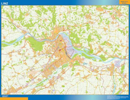 Mapa de Linz en Austria gigante. Mapas grandes para Chile y América