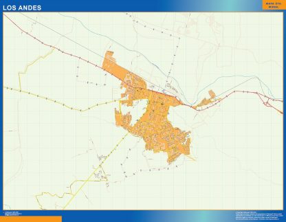 Mapa de Los Andes en Chile gigante. Mapas grandes para Chile y América