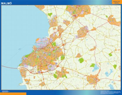 Mapa de Malmo en Suecia gigante. Mapas grandes para Chile y América