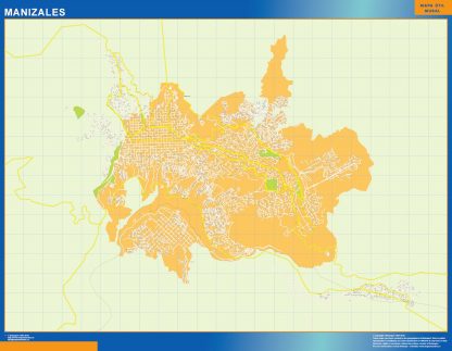 Mapa de Manizales en Colombia gigante. Mapas grandes para Chile y América