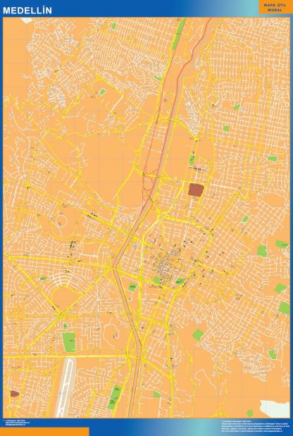 Mapa de Medellin en Colombia gigante. Mapas grandes para Chile y América