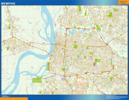 Mapa de Memphis gigante. Mapas grandes para Chile y América
