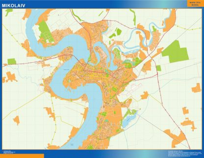 Mapa de Mikolaiv en Ucrania gigante. Mapas grandes para Chile y América