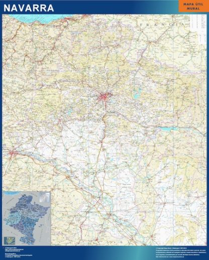 Mapa de Navarra gigante. Mapas grandes para Chile y América