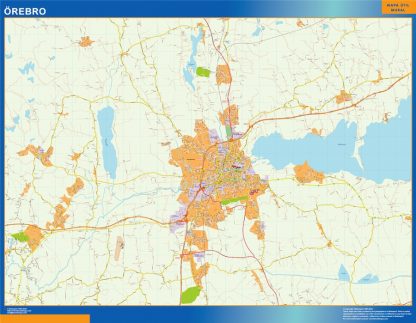 Mapa de Orebro en Suecia gigante. Mapas grandes para Chile y América