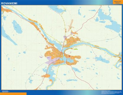 Mapa de Rovaniemi en Finlandia gigante. Mapas grandes para Chile y América