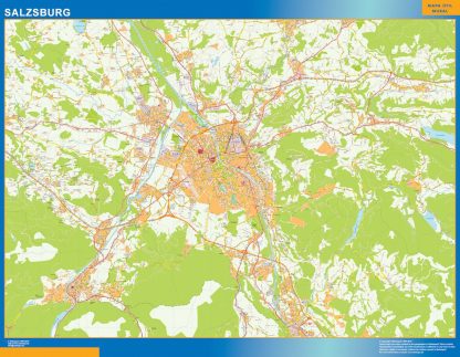 Mapa de Salzsburgo en Austria gigante. Mapas grandes para Chile y América