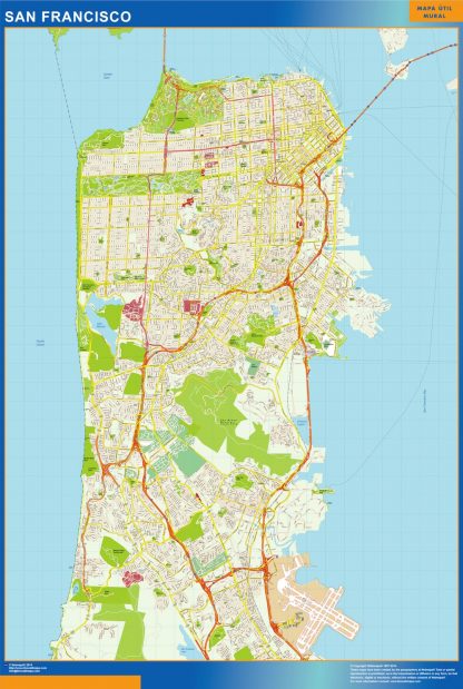 Mapa de San Francisco gigante. Mapas grandes para Chile y América gigante. Mapas grandes para Chile y América