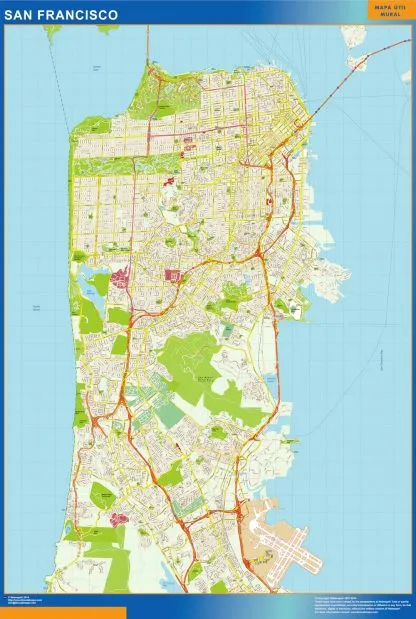 Mapa de San Francisco gigante. Mapas grandes para Chile y América gigante. Mapas grandes para Chile y América