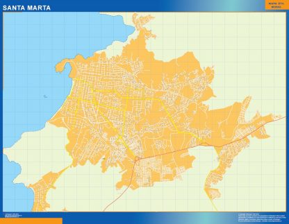 Mapa de Santa Marta en Colombia gigante. Mapas grandes para Chile y América
