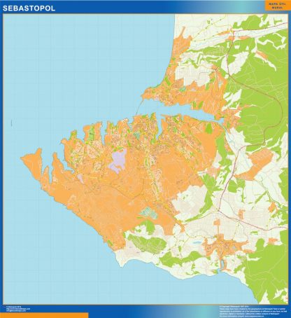 Mapa de Sebastopol en Ucrania gigante. Mapas grandes para Chile y América