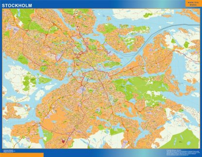 Mapa de Stockholm en Suecia gigante. Mapas grandes para Chile y América