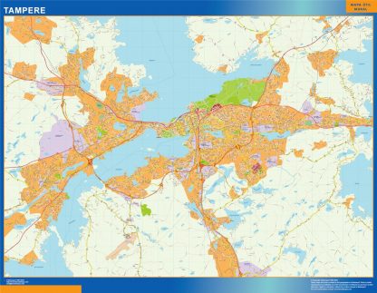 Mapa de Tampere en Finlandia gigante. Mapas grandes para Chile y América