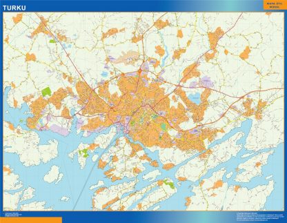 Mapa de Turku en Finlandia gigante. Mapas grandes para Chile y América
