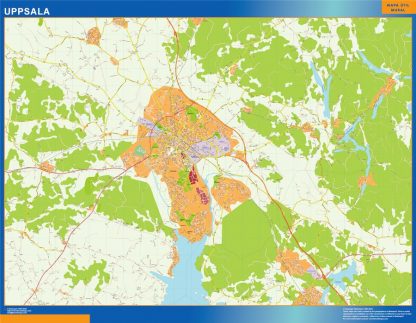 Mapa de Uppsala en Suecia gigante. Mapas grandes para Chile y América