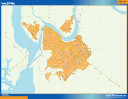 Mapa de Valdivia en Chile gigante. Mapas grandes para Chile y América