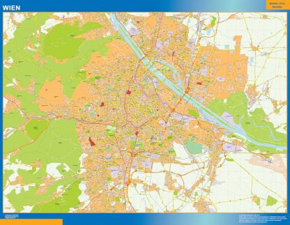 Mapa de Viena en Austria gigante. Mapas grandes para Chile y América