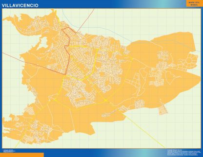 Mapa de Villavicencio en Colombia gigante. Mapas grandes para Chile y América