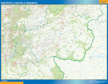 Mapa distrito Castelo Branco gigante. Mapas grandes para Chile y América