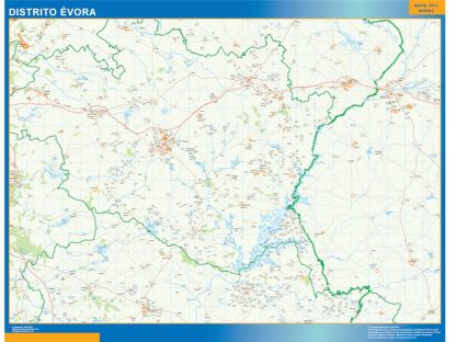 Mapa distrito Evora gigante. Mapas grandes para Chile y América