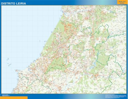 Mapa distrito Leiria gigante. Mapas grandes para Chile y América