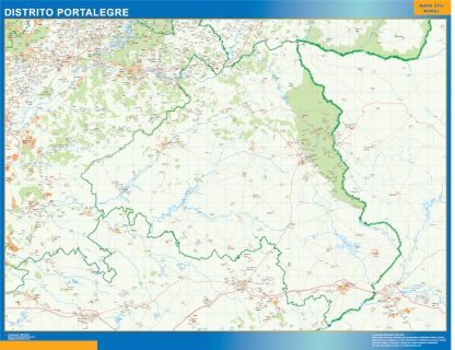 Mapa distrito Portalegre gigante. Mapas grandes para Chile y América