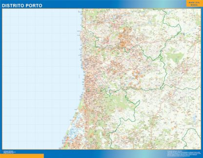 Mapa distrito Porto gigante. Mapas grandes para Chile y América