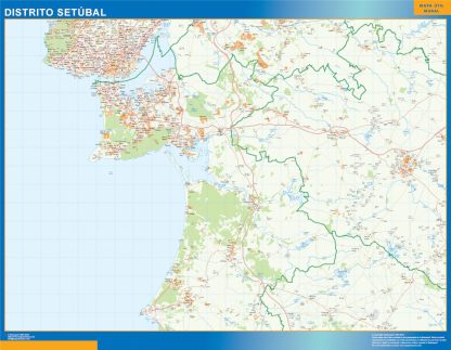 Mapa distrito Setubal gigante. Mapas grandes para Chile y América