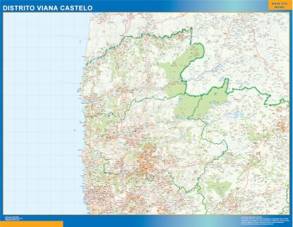 Mapa distrito Viana Castelo gigante. Mapas grandes para Chile y América