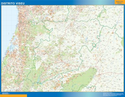 Mapa distrito Viseu gigante. Mapas grandes para Chile y América