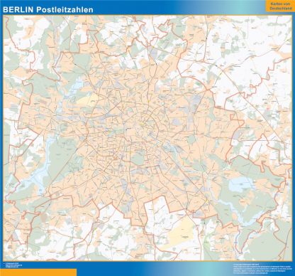 Mapa región Berlin codigos postales gigante. Mapas grandes para Chile y América