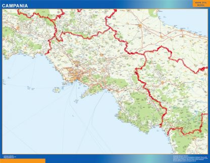 Mapa región Campania gigante. Mapas grandes para Chile y América