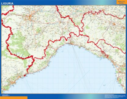 Mapa región Liguria gigante. Mapas grandes para Chile y América