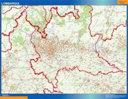 Mapa región Lombardia gigante. Mapas grandes para Chile y América