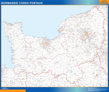 Mapa región Normandie postal gigante. Mapas grandes para Chile y América