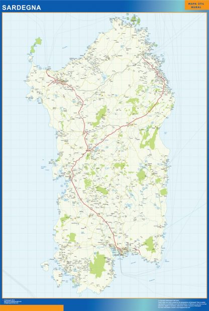 Mapa región Sardegna gigante. Mapas grandes para Chile y América