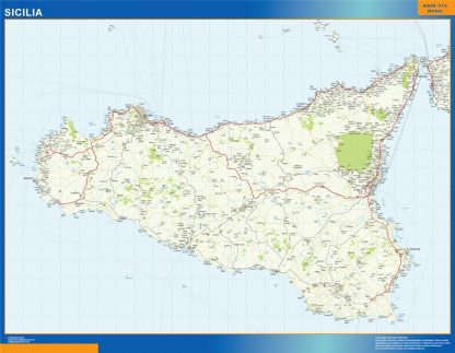 Mapa región Sicilia gigante. Mapas grandes para Chile y América