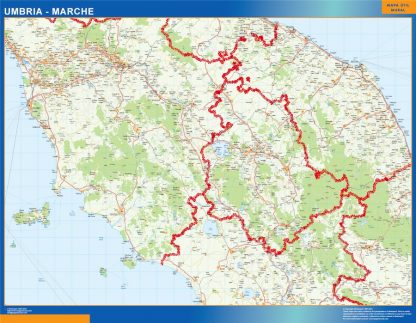 Mapa región Umbria Marche gigante. Mapas grandes para Chile y América