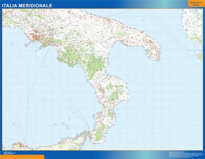 Mapa sur Italia carreteras gigante. Mapas grandes para Chile y América