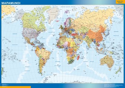 Mapamundi Español gigante. Mapas grandes para Chile y América