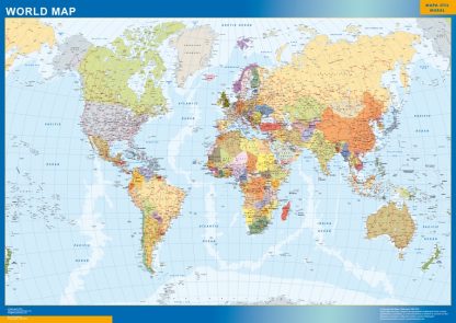 Mapamundi Ingles gigante. Mapas grandes para Chile y América