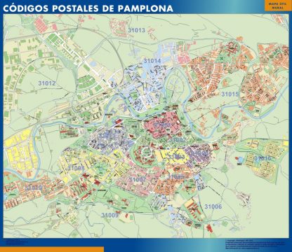 Pamplona códigos postales gigante. Mapas grandes para Chile y América