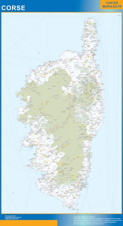 Region Corse gigante. Mapas grandes para Chile y América