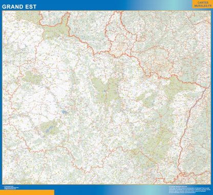 Region Grand Est gigante. Mapas grandes para Chile y América