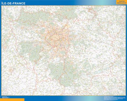 Region Ile de France gigante. Mapas grandes para Chile y América