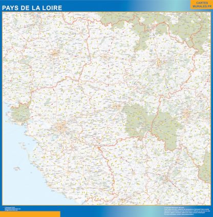 Region Pays de la Loire gigante. Mapas grandes para Chile y América
