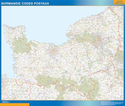 Región Normandie codigos postales gigante. Mapas grandes para Chile y América