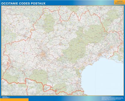 Región OccitanIe codigos postales gigante. Mapas grandes para Chile y América